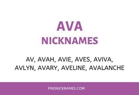 ava nicks of|cool name for ava.